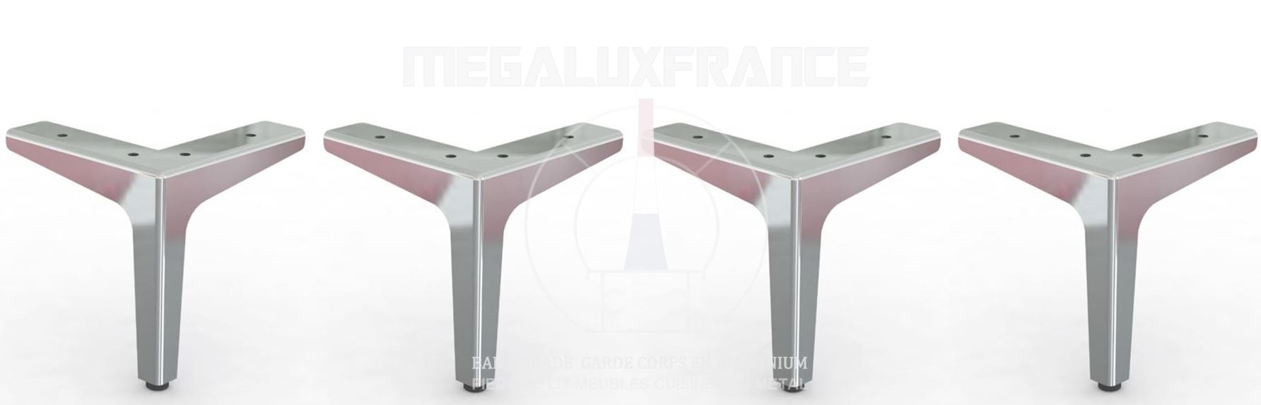 Pied Métal Chromé Modèle Luxe HT 150mm